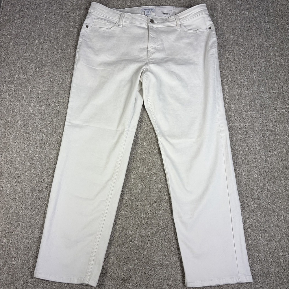 NWT Liz Claiborne Lana White Straight Leg Jeans Women's Plus Size 16W High Rise
